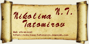 Nikolina Tatomirov vizit kartica